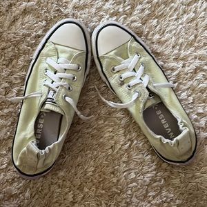 lime green converse size eight